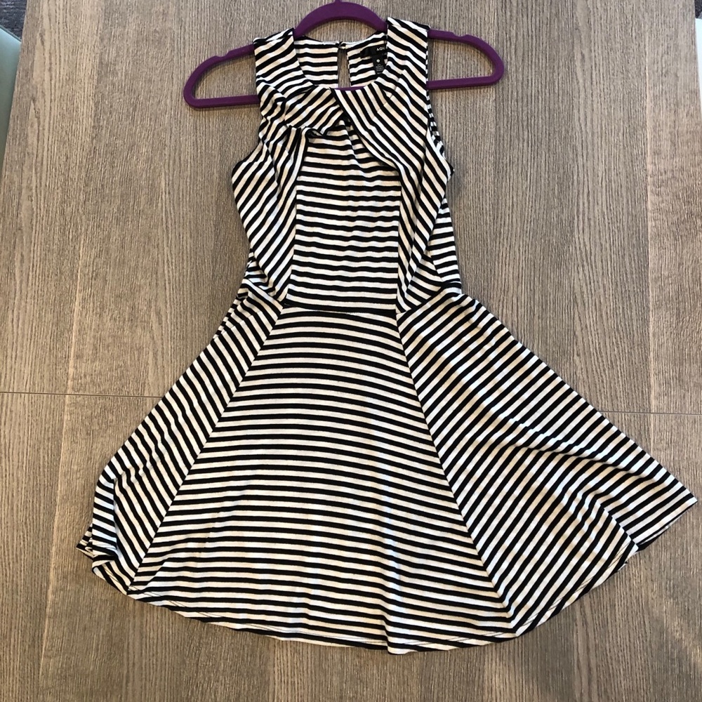 Aqua Striped Skater Dress